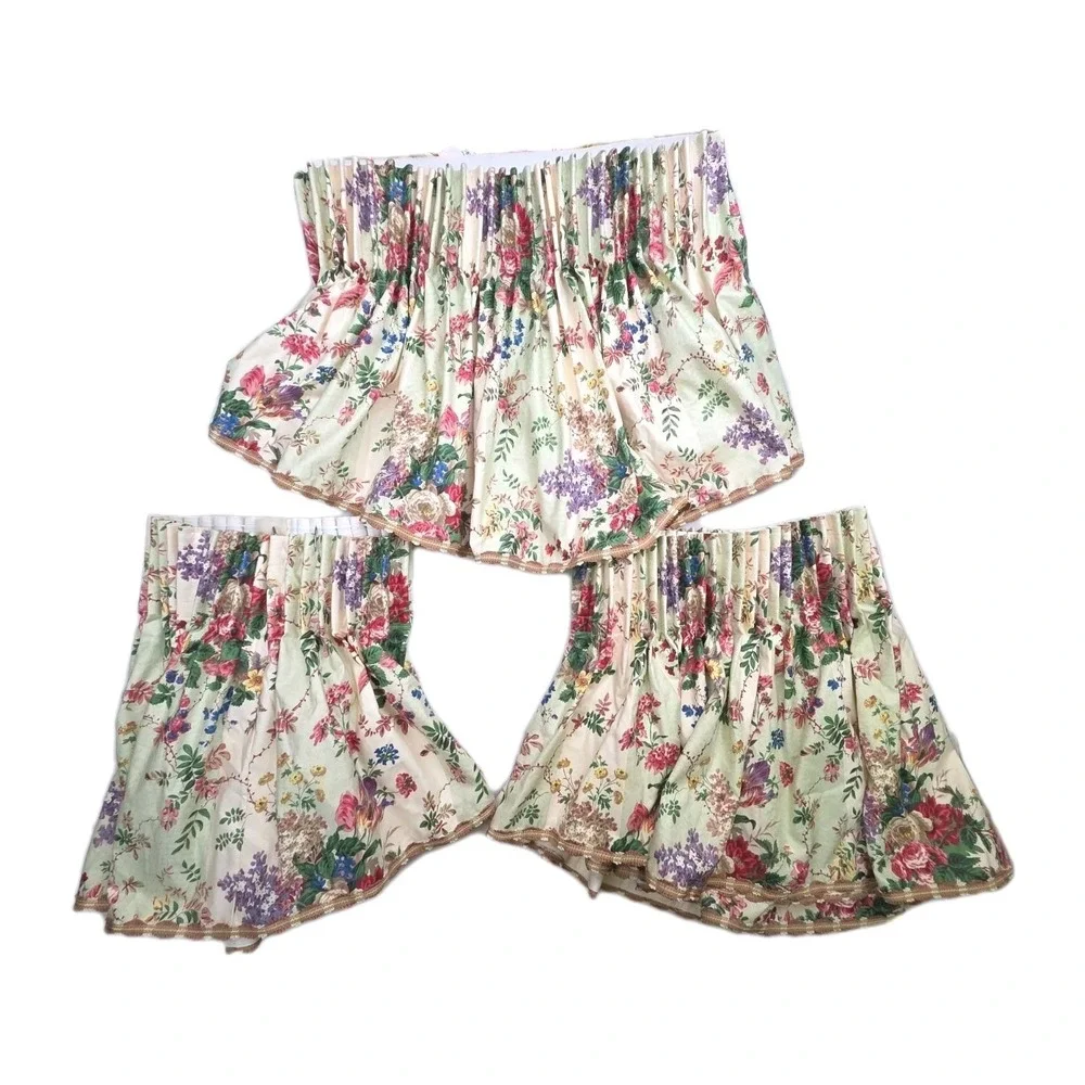 CHELSEA BOUQUET Floral Stripe Estate Drapes Valances Custom Design Archives 1987